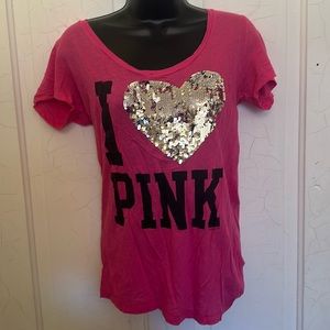 Pink VS I love pink tee shirt S